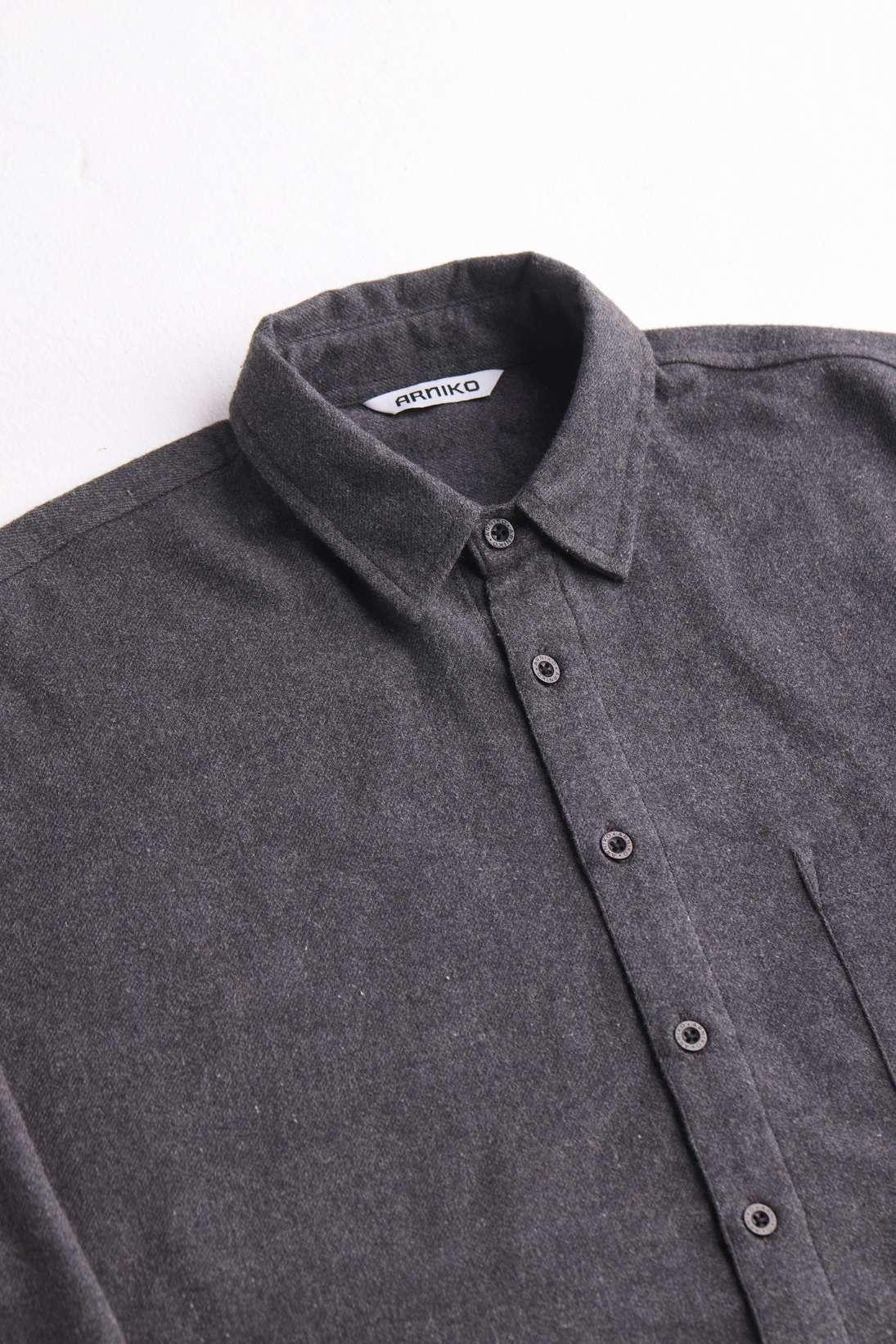 Arniko Tahira Flanellhemd Black Melange One Size Bio-Baumwolle schwarz